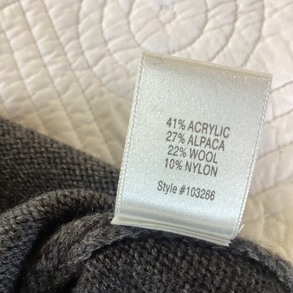 Witchery Womens M/L Charcoal Gray Knit Poncho Sweater With Pockets & V-Neckline - Picture 7 of 9